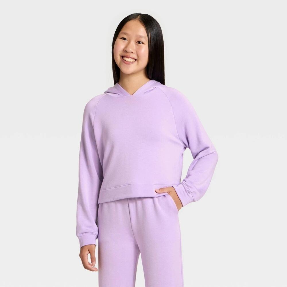 All in Motion Girls' Modal Pullover Hoodie Size Small (6/7) Lilac Purple